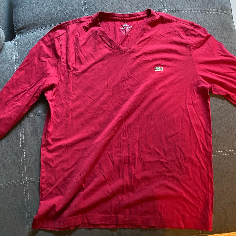 Lacoste v neck long sleeve men’s t shirt